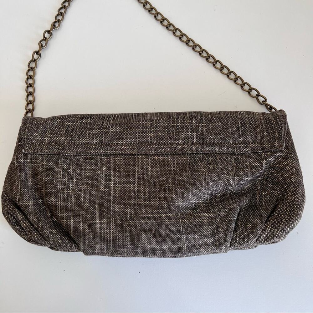 Chico’s Embellished Linen Foldover Clutch bag - Picture 6 of 10